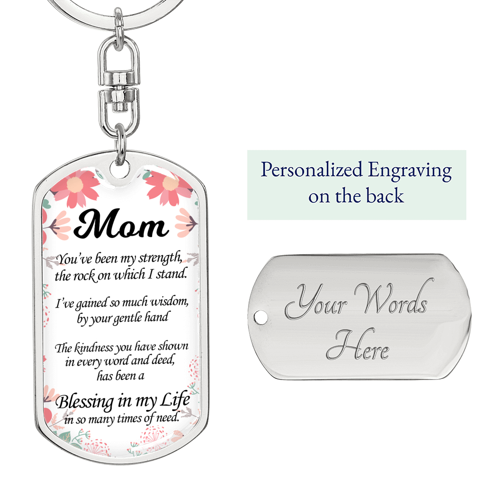 Message To My Mom Swivel Keychain Dog Tag Stainless Steel or 18k Gold-Express Your Love Gifts