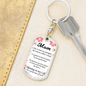 Message To My Mom Swivel Keychain Dog Tag Stainless Steel or 18k Gold-Express Your Love Gifts