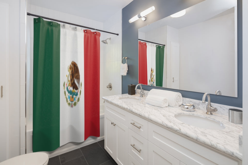 Mexico Flag Stylish Design 71" x 74" Elegant Waterproof Shower Curtain for a Spa-like Bathroom Paradise Exceptional Craftsmanship-Express Your Love Gifts