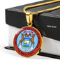 Michigan State Seal Necklace Circle Pendant Stainless Steel or 18k Gold 18-22"-Express Your Love Gifts