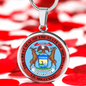 Michigan State Seal Necklace Circle Pendant Stainless Steel or 18k Gold 18-22"-Express Your Love Gifts