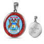 Michigan State Seal Necklace Circle Pendant Stainless Steel or 18k Gold 18-22"-Express Your Love Gifts