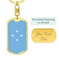 Micronesia Flag Keychain Dog Tag Stainless Steel or 18k Gold-Express Your Love Gifts