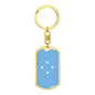 Micronesia Flag Keychain Dog Tag Stainless Steel or 18k Gold-Express Your Love Gifts
