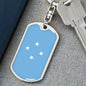 Micronesia Flag Keychain Dog Tag Stainless Steel or 18k Gold-Express Your Love Gifts