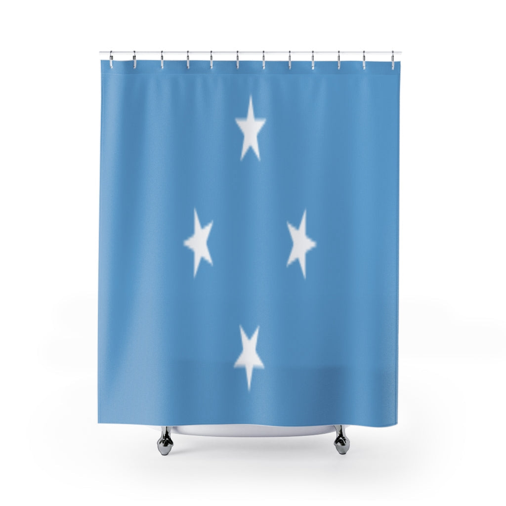 Micronesia Flag Stylish Design 71" x 74" Elegant Waterproof Shower Curtain for a Spa-like Bathroom Paradise Exceptional Craftsmanship-Express Your Love Gifts
