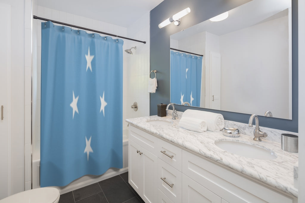 Micronesia Flag Stylish Design 71" x 74" Elegant Waterproof Shower Curtain for a Spa-like Bathroom Paradise Exceptional Craftsmanship-Express Your Love Gifts