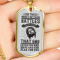 Midst Of Our Battle Christian Necklace Stainless Steel or 18k Gold Dog Tag 24" Chain-Express Your Love Gifts