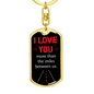 Miles Between Us Keychain Stainless Steel or 18k Gold Dog Tag Keyring-Express Your Love Gifts