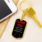 Miles Between Us Keychain Stainless Steel or 18k Gold Dog Tag Keyring-Express Your Love Gifts