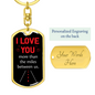 Miles Between Us Keychain Stainless Steel or 18k Gold Dog Tag Keyring-Express Your Love Gifts