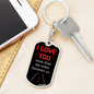 Miles Between Us Keychain Stainless Steel or 18k Gold Dog Tag Keyring-Express Your Love Gifts