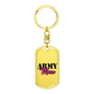 Military Mom Swivel Keychain Dog Tag Stainless Steel or 18k Gold-Express Your Love Gifts