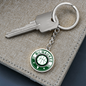 Milwaukee Basketball Circle Keychain Stainless Steel or 18k Gold Pendant-Express Your Love Gifts