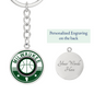 Milwaukee Basketball Circle Keychain Stainless Steel or 18k Gold Pendant-Express Your Love Gifts