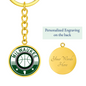 Milwaukee Basketball Circle Keychain Stainless Steel or 18k Gold Pendant-Express Your Love Gifts