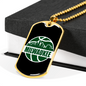 Milwaukee Basketball City Background Dog Tag Stainless Steel or 18k Gold W 24-Express Your Love Gifts