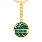 Milwaukee Basketball City Circle Keychain Stainless Steel or 18k Gold Pendant-Express Your Love Gifts