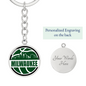 Milwaukee Basketball City Circle Keychain Stainless Steel or 18k Gold Pendant-Express Your Love Gifts