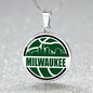 Milwaukee Basketball City Necklace Circle Pendant Stainless Steel or 18k Gold 18-22-Express Your Love Gifts