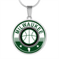 Milwaukee Basketball Necklace Circle Pendant Stainless Steel or 18k Gold 18-22-Express Your Love Gifts