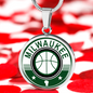 Milwaukee Basketball Necklace Circle Pendant Stainless Steel or 18k Gold 18-22-Express Your Love Gifts