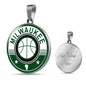 Milwaukee Basketball Necklace Circle Pendant Stainless Steel or 18k Gold 18-22-Express Your Love Gifts