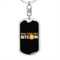 Mine Your Own Bitcoin Crypto Keychain Stainless Steel or 18k Gold Dog Tag Keyring-Express Your Love Gifts