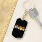 Mine Your Own Bitcoin Crypto Keychain Stainless Steel or 18k Gold Dog Tag Keyring-Express Your Love Gifts