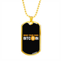 Mine Your Own Bitcoin Crypto Necklace Stainless Steel or 18k Gold Dog Tag 24" Chain-Express Your Love Gifts