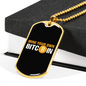 Mine Your Own Bitcoin Crypto Necklace Stainless Steel or 18k Gold Dog Tag 24" Chain-Express Your Love Gifts