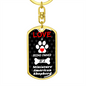 Miniature American Shepherd Keychain Stainless Steel or 18k Gold Dog Tag Keyring-Express Your Love Gifts
