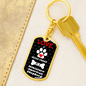 Miniature American Shepherd Keychain Stainless Steel or 18k Gold Dog Tag Keyring-Express Your Love Gifts