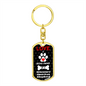 Miniature American Shepherd Keychain Stainless Steel or 18k Gold Dog Tag Keyring-Express Your Love Gifts