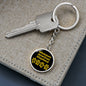 Miniature American Shepherd Mama Circle Keychain Stainless Steel or 18k Gold Dog Mom Pendant-Express Your Love Gifts