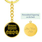 Miniature American Shepherd Mama Circle Keychain Stainless Steel or 18k Gold Dog Mom Pendant-Express Your Love Gifts