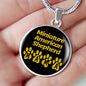 Miniature American Shepherd Mama Circle Necklace Stainless Steel or 18k Gold 18-22" Dog Owner Lover-Express Your Love Gifts