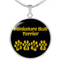 Miniature Bull Terrier Mama Circle Necklace Stainless Steel or 18k Gold 18-22" Dog Owner Lover-Express Your Love Gifts
