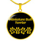 Miniature Bull Terrier Mama Circle Necklace Stainless Steel or 18k Gold 18-22" Dog Owner Lover-Express Your Love Gifts