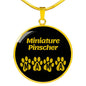 Miniature Pinscher Mama Circle Necklace Stainless Steel or 18k Gold 18-22" Dog Owner Lover-Express Your Love Gifts
