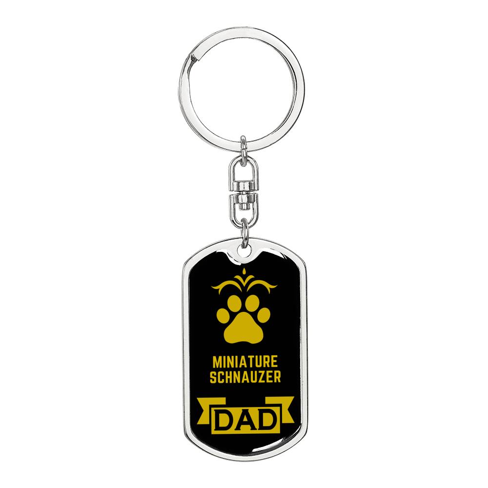 Miniature Schnauzer Keychain Stainless Steel or 18k Gold-Express Your Love Gifts