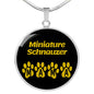 Miniature Schnauzer Mama Circle Necklace Stainless Steel or 18k Gold 18-22" Dog Owner Lover-Express Your Love Gifts