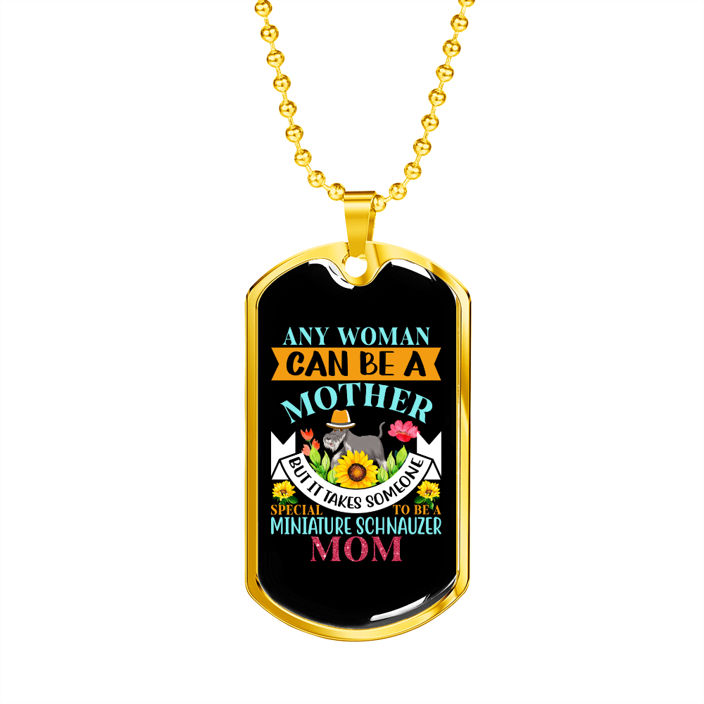 Miniature Schnauzer Mom Necklace Stainless Steel or 18k Gold Dog Tag 24" Chain-Express Your Love Gifts