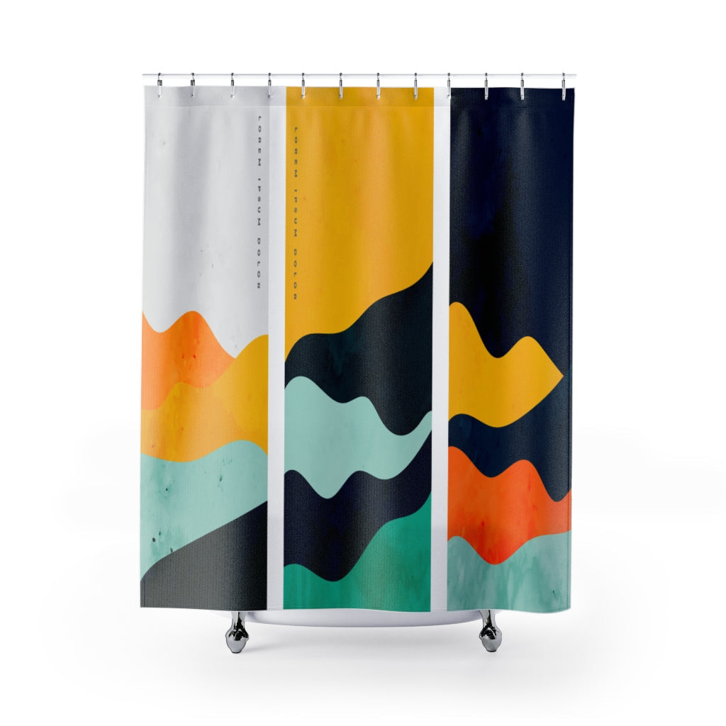 Minimalist Curve Lines Stylish Design 71" x 74" Elegant Waterproof Shower Curtain for a Spa-like Bathroom Paradise Exceptional Craftsmanship-Express Your Love Gifts