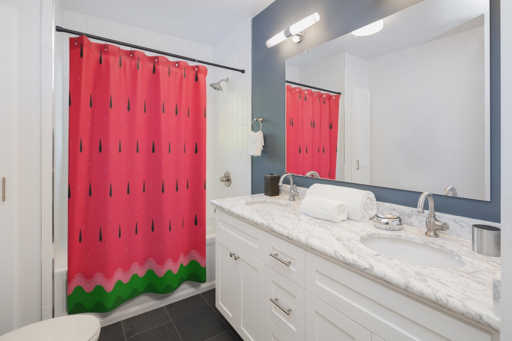 Minimalist Watermelon Background Stylish Design 71" x 74" Elegant Waterproof Shower Curtain for a Spa-like Bathroom Paradise Exceptional Craftsmanship-Express Your Love Gifts