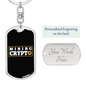 Mining Crypto Crypto Keychain Stainless Steel or 18k Gold Dog Tag Keyring-Express Your Love Gifts