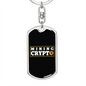 Mining Crypto Crypto Keychain Stainless Steel or 18k Gold Dog Tag Keyring-Express Your Love Gifts