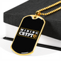 Mining Crypto Necklace Stainless Steel or 18k Gold Dog Tag 24" Chain-Express Your Love Gifts