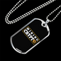 Mining Crypto Necklace Stainless Steel or 18k Gold Dog Tag 24" Chain-Express Your Love Gifts