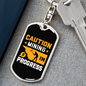 Mining in Progress Crypto Keychain Stainless Steel or 18k Gold Dog Tag Keyring-Express Your Love Gifts
